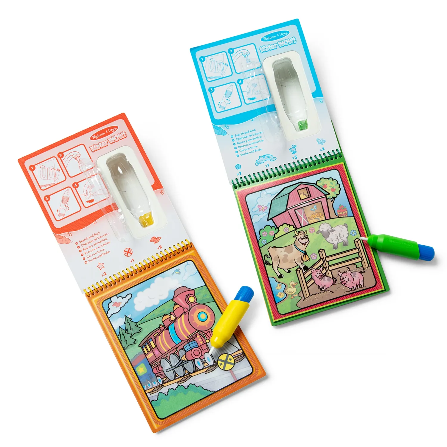 Melissa & Doug Water WOW Tiere Fahrzeuge Malbuch 2er-Set