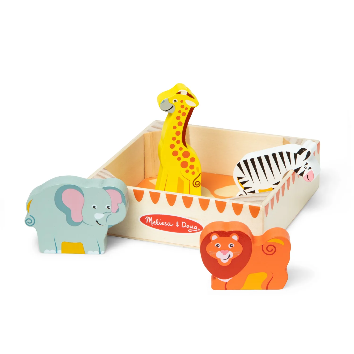 Melissa & Doug Safari Tierpuzzle Holz 4 Tiere Kiste