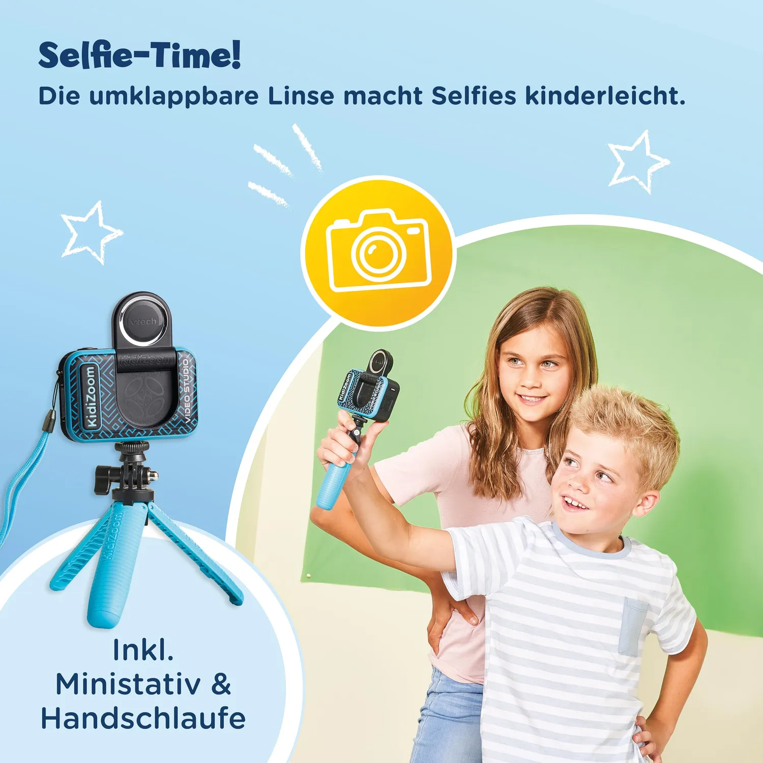 VTech Kidizoom Video Studio HD Kinderkamera blau mit Greenscreen