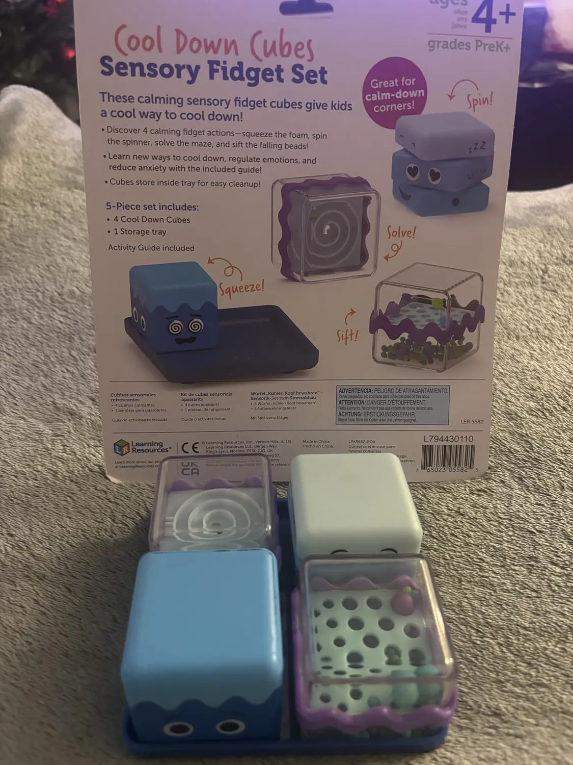 Learning Resources Cool Down Cubes Sensorik Fidgetspielzeug 4 Würfel