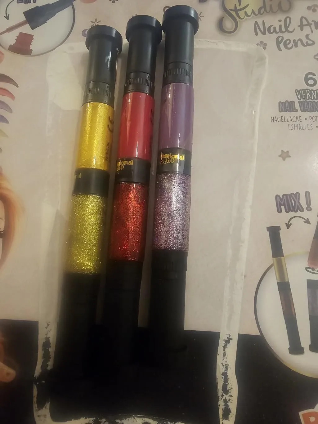 Buki PS102 Nagellackstifte 3er Rosa Grün Silber ab 8 Jahren