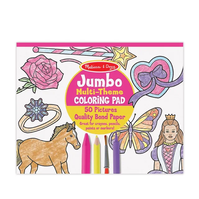 Melissa & Doug Jumbo Malblock Pferde Herzen Blumen 50 Seiten XXL