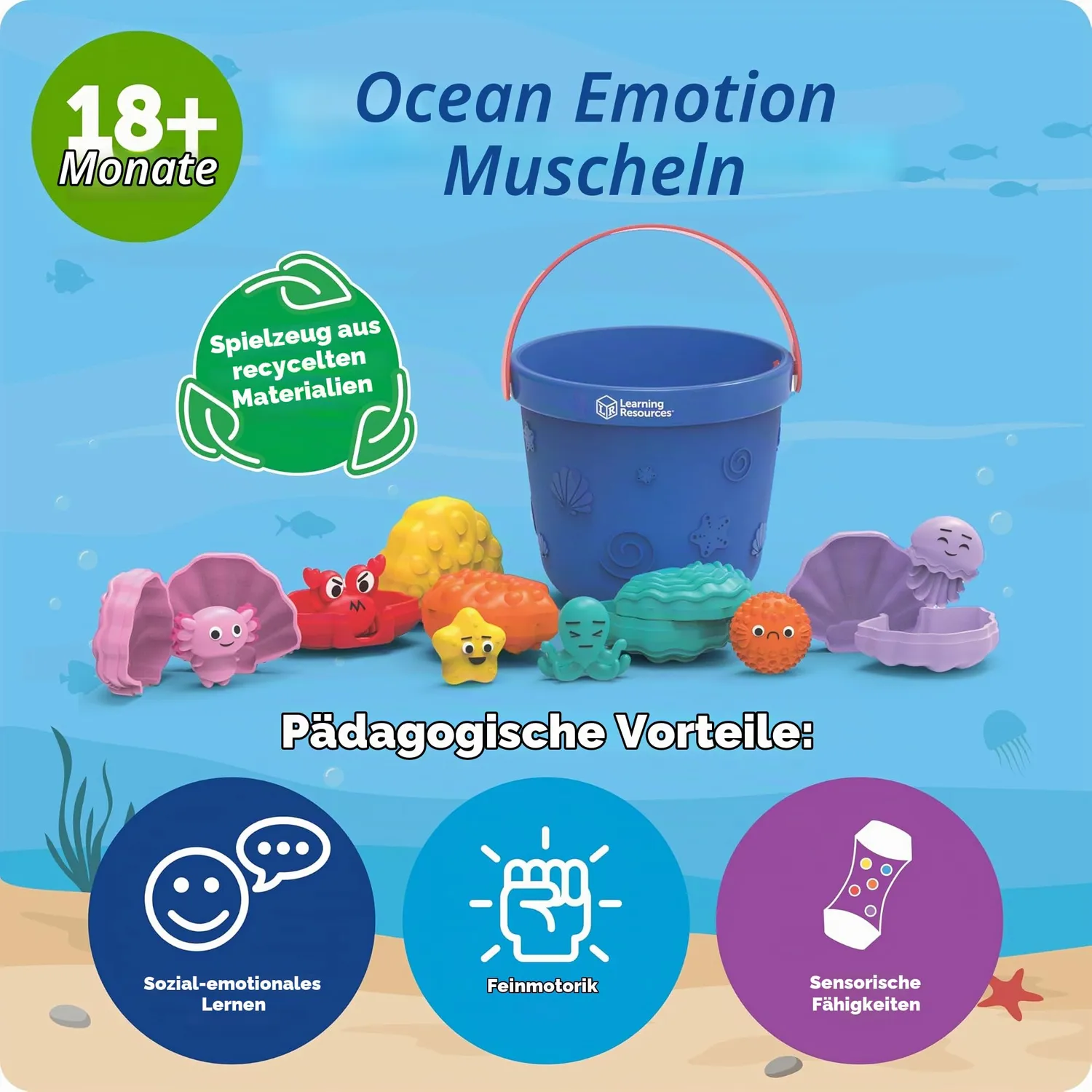 Learning Resources Emotionale Ozean-Muscheln Sensorikspielzeug