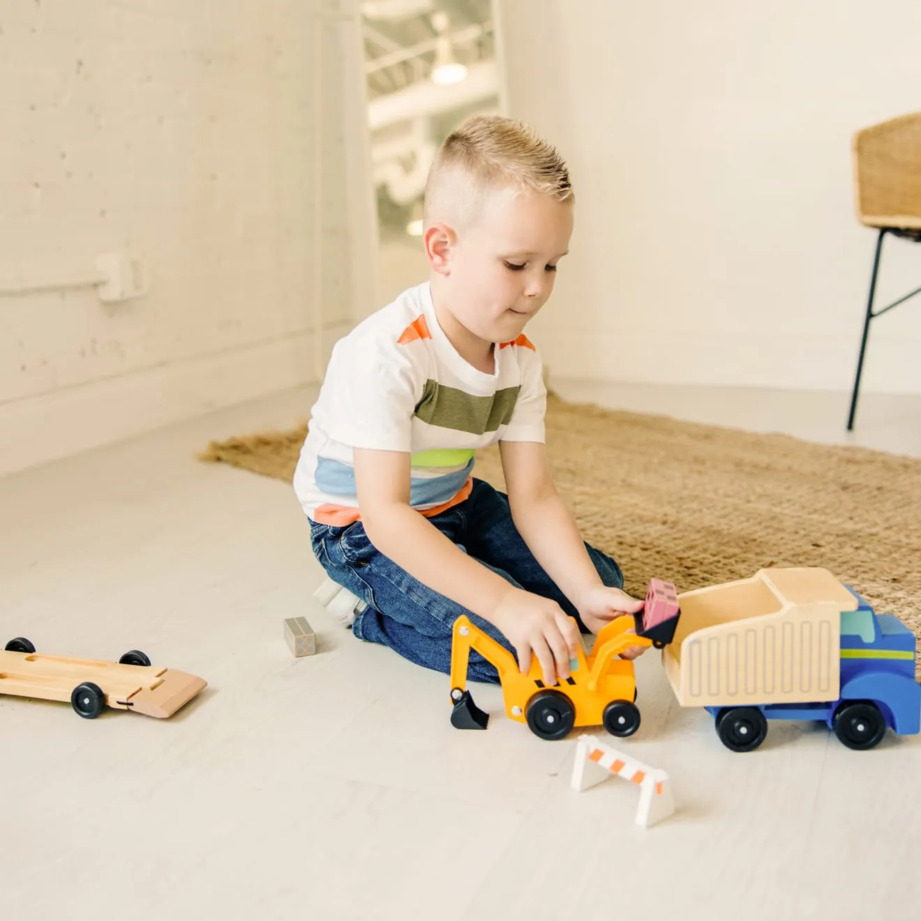 Melissa & Doug Dump Truck & Loader Kipplaster Holz 8-teilig