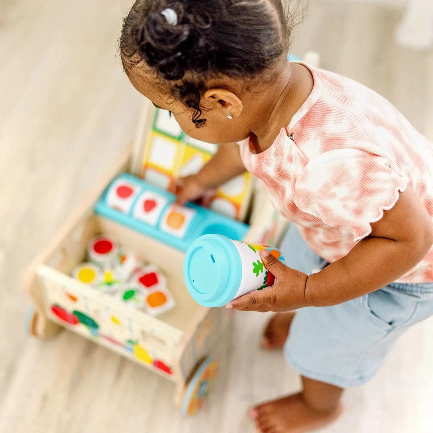 Melissa & Doug Wooden Shape Sorting Grocery Cart Einkaufswagen
