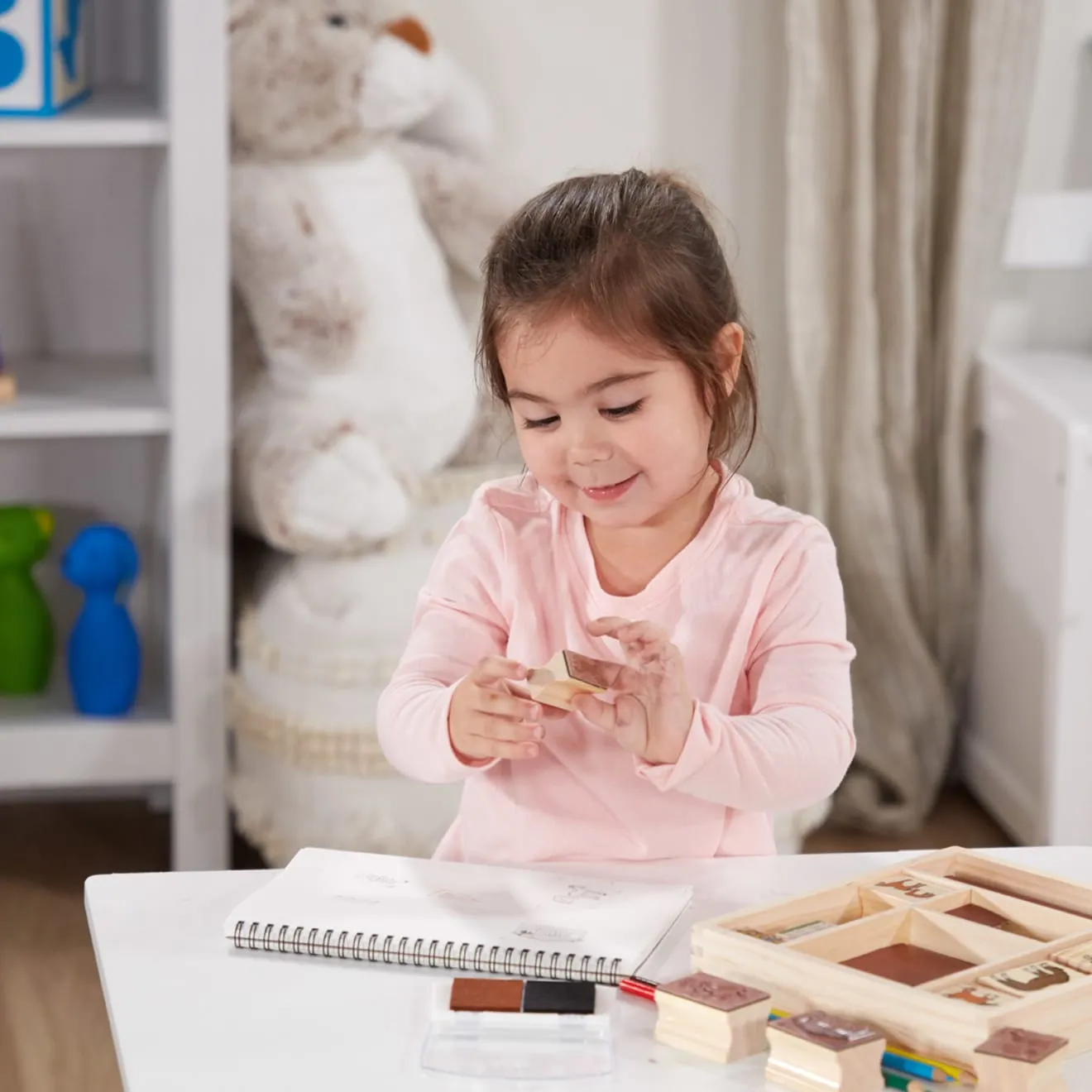 Melissa & Doug Horses Stempelset Holz 9 Teile Pferde