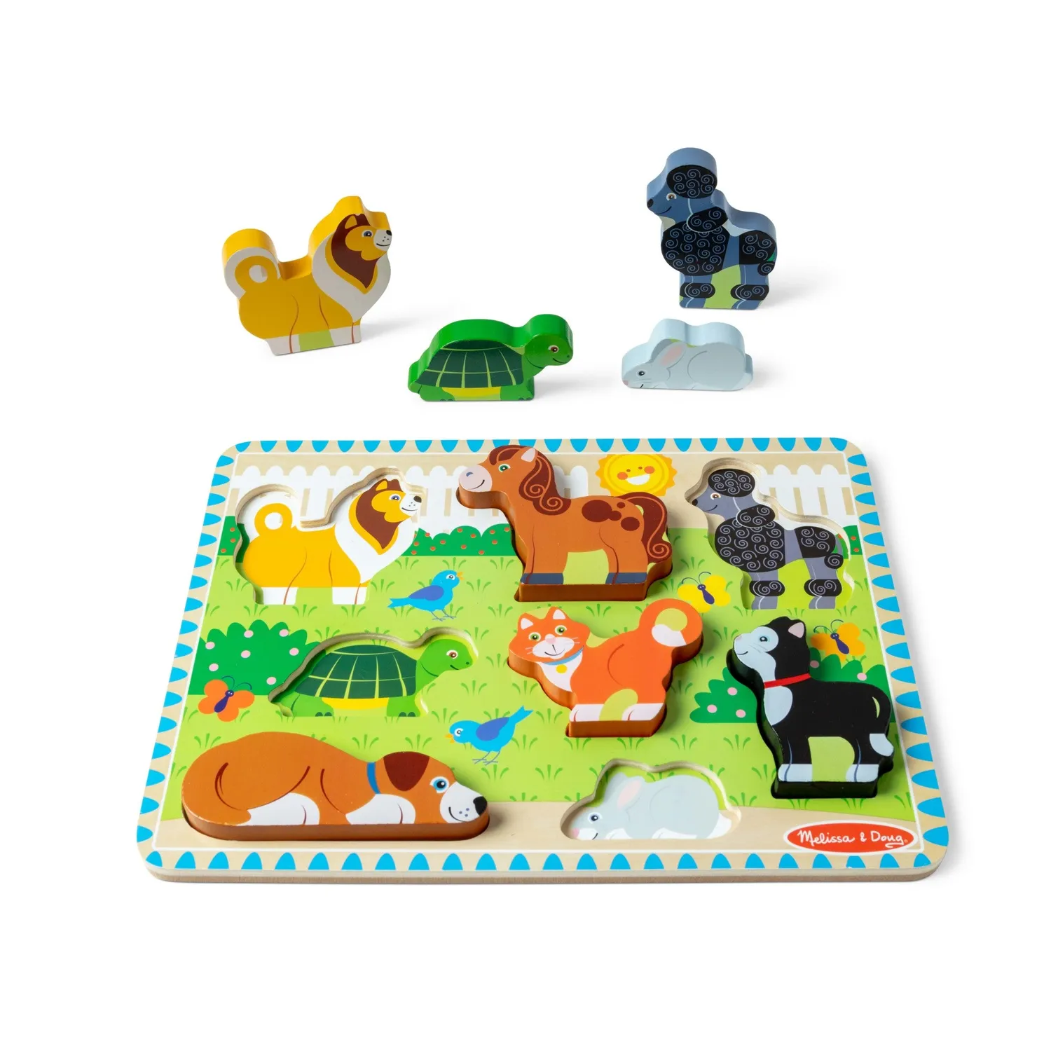 Melissa & Doug Pets Chunky Puzzle Holzpuzzle 8 Teile ab 2 Jahre