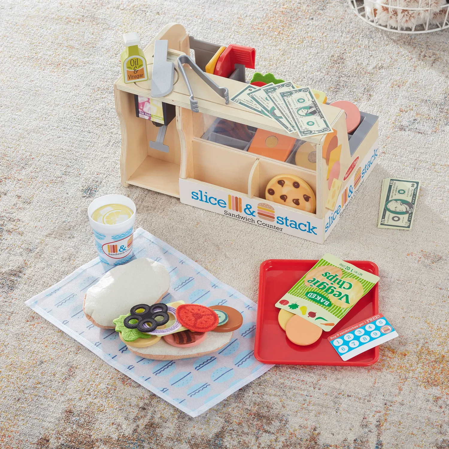 Melissa & Doug Slice & Stack Sandwich Counter 52-tlg Holz