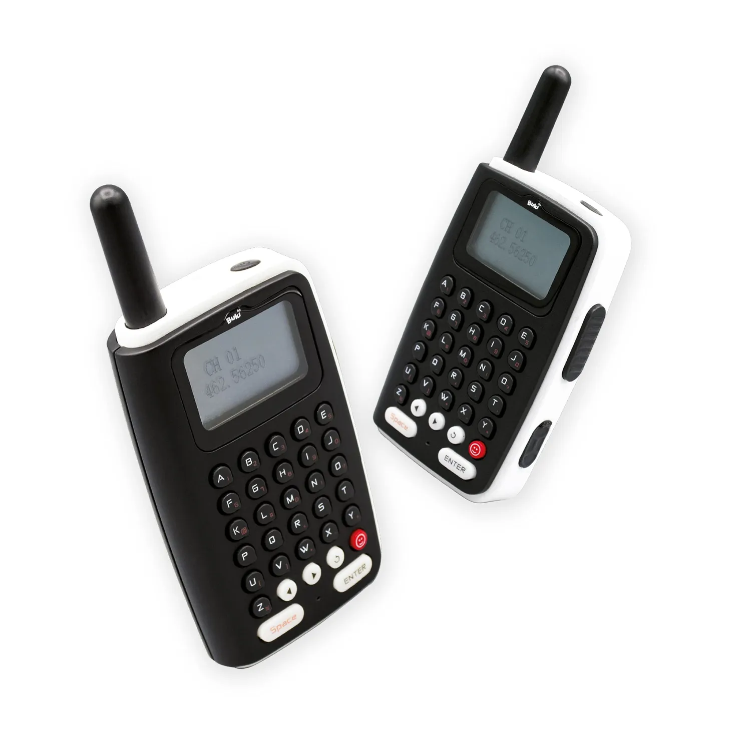 Buki TW04 Walkie Talkie Messenger Funkgerät 2er Schwarz Weiß