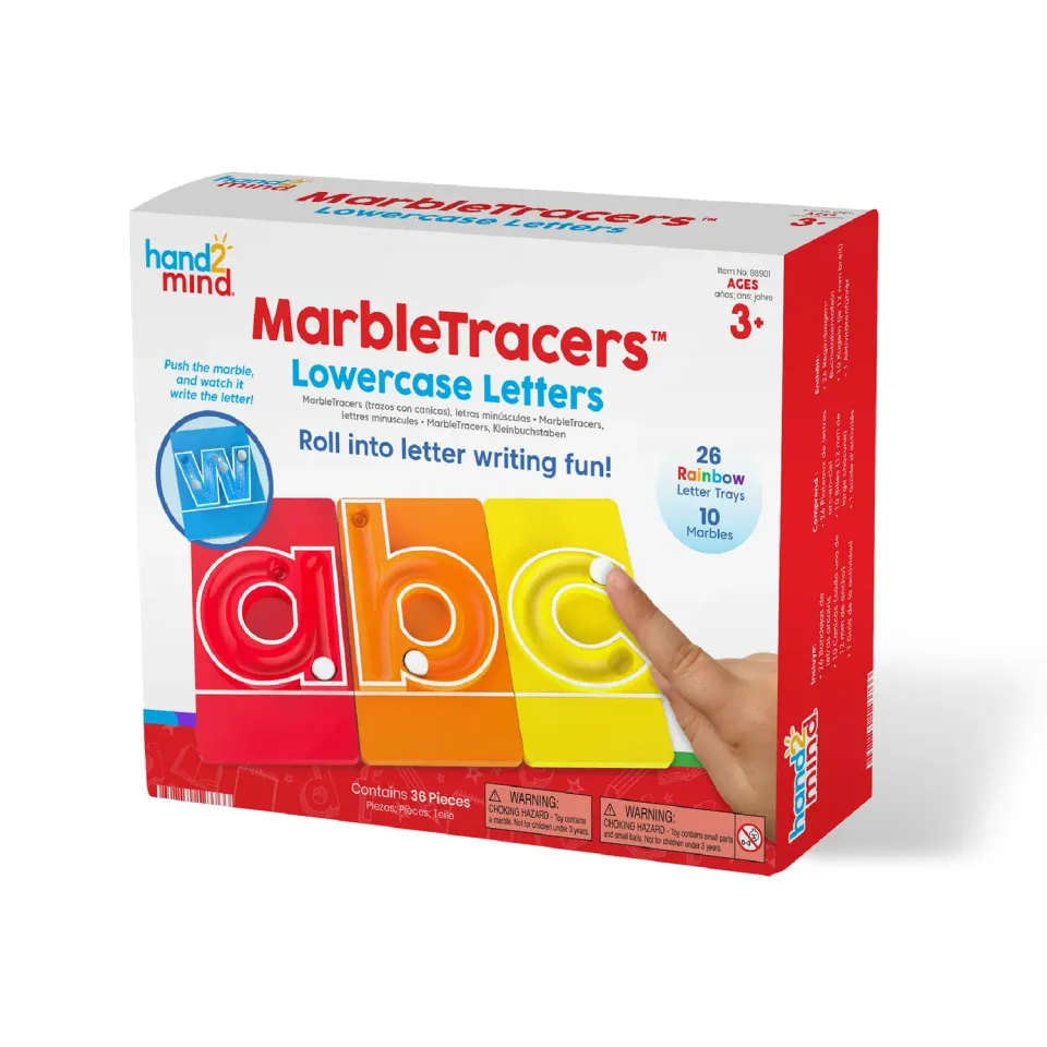 Learning Resources MarbleTracers Kleinbuchstaben 26 Tafeln Sensorik
