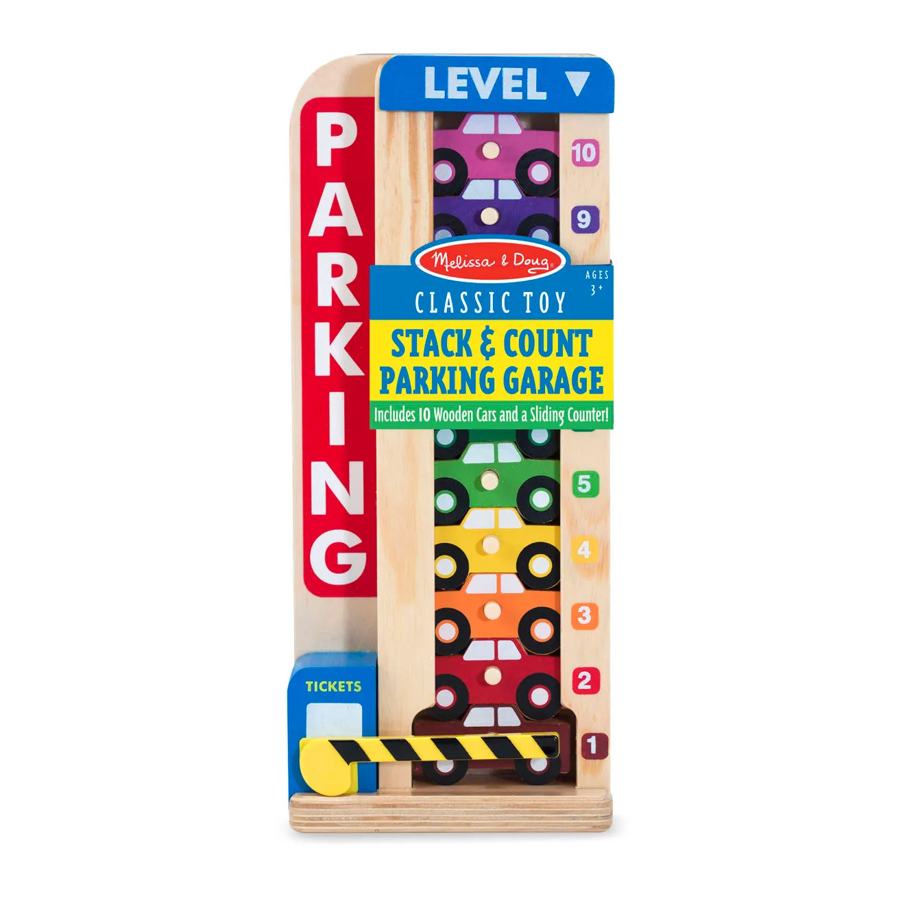 Melissa & Doug Stack & Count Parkhaus Garage Holz