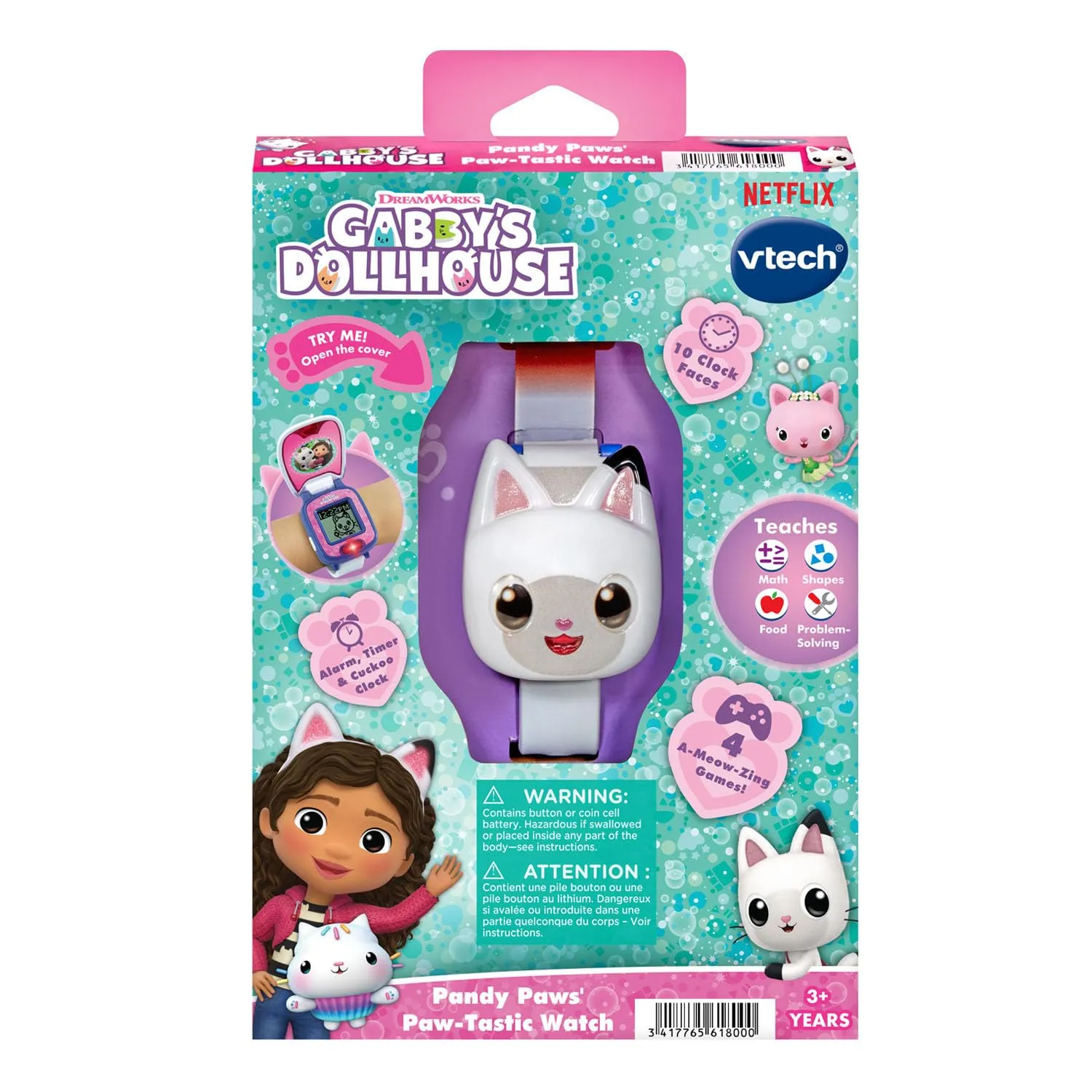 VTech Gabby's Dollhouse Pandy Paws Kinderuhr mit Spielen