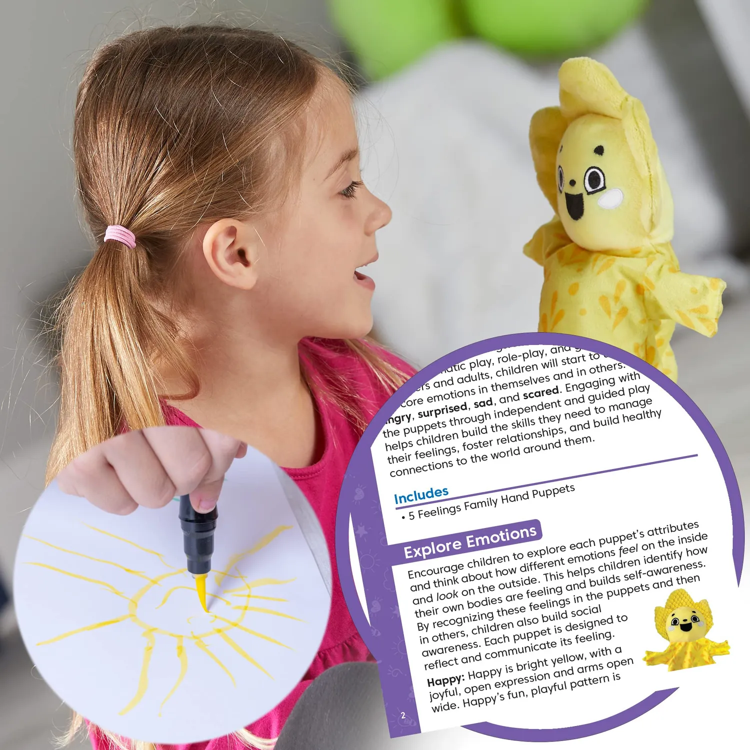 Learning Resources Feelings Family Handpuppen Set 5 Gefühle Stoff