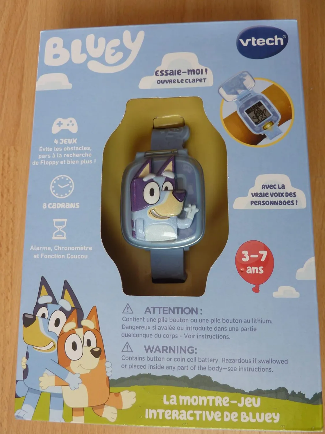 VTech Bluey interaktive Kinderuhr französisch mit Spielen