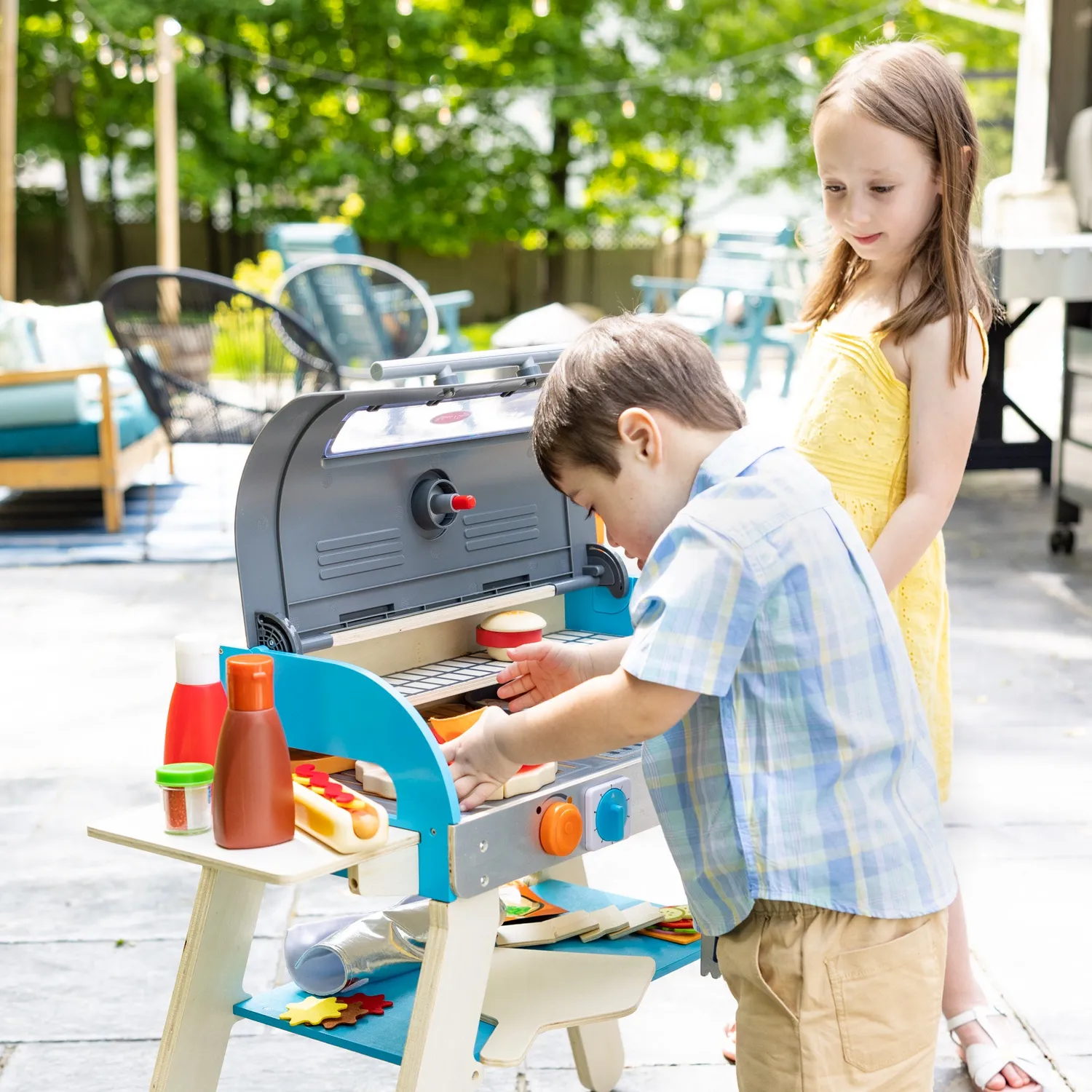 Melissa & Doug Grill Pizzaofen Spielset Holz 60-tlg