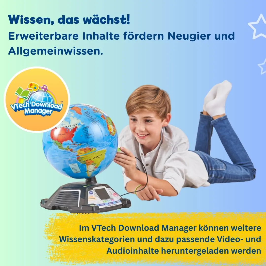 VTech Interaktiver Videoglobus 80-605464 Lernglobus mit Stift