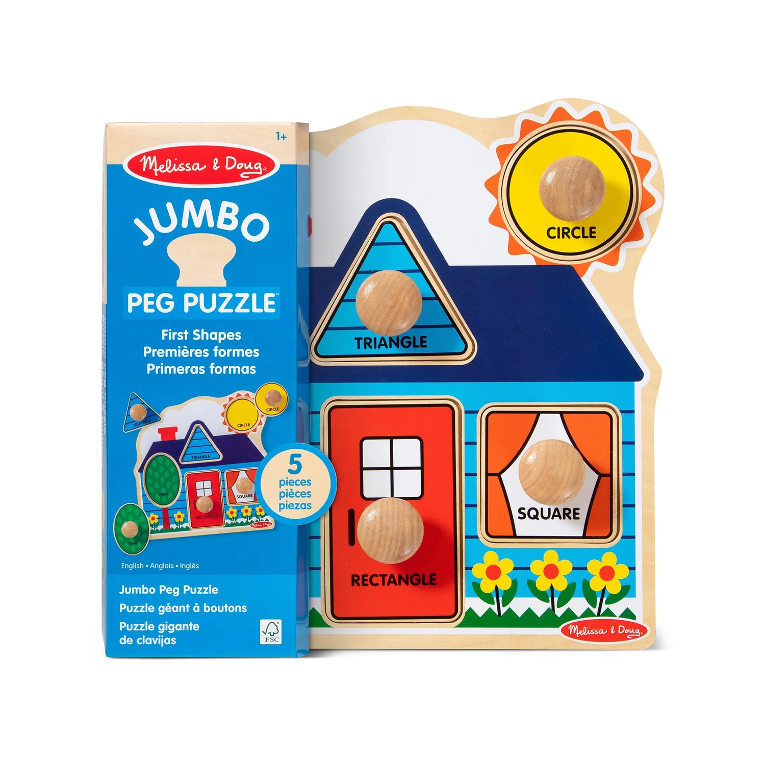 Melissa & Doug First Shapes Steckpuzzle Holz 5 Teile