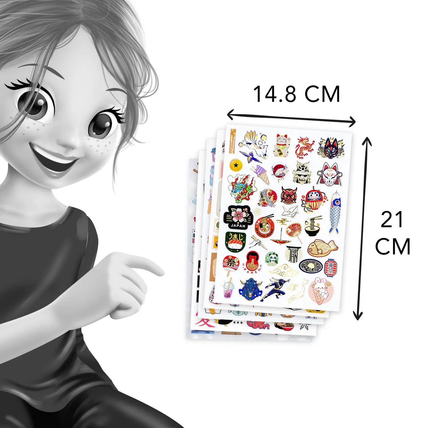 Buki France FK021 Sticker Manga Kawaii 200 Aufkleber
