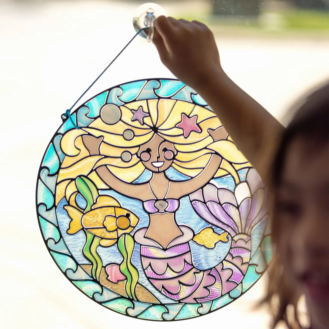 Melissa & Doug Stained Glass Made Easy Mermaid Bastelset Meerjungfrau
