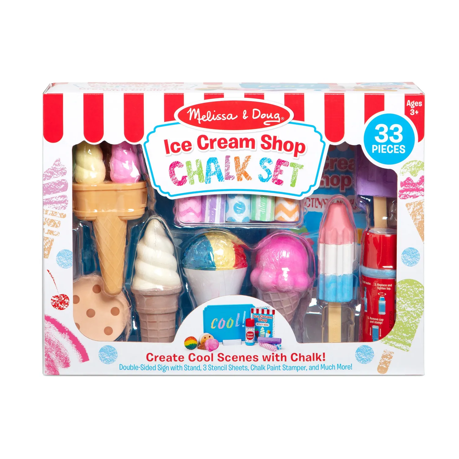 Melissa & Doug Eis Kreide Set 33 Teile für Straße