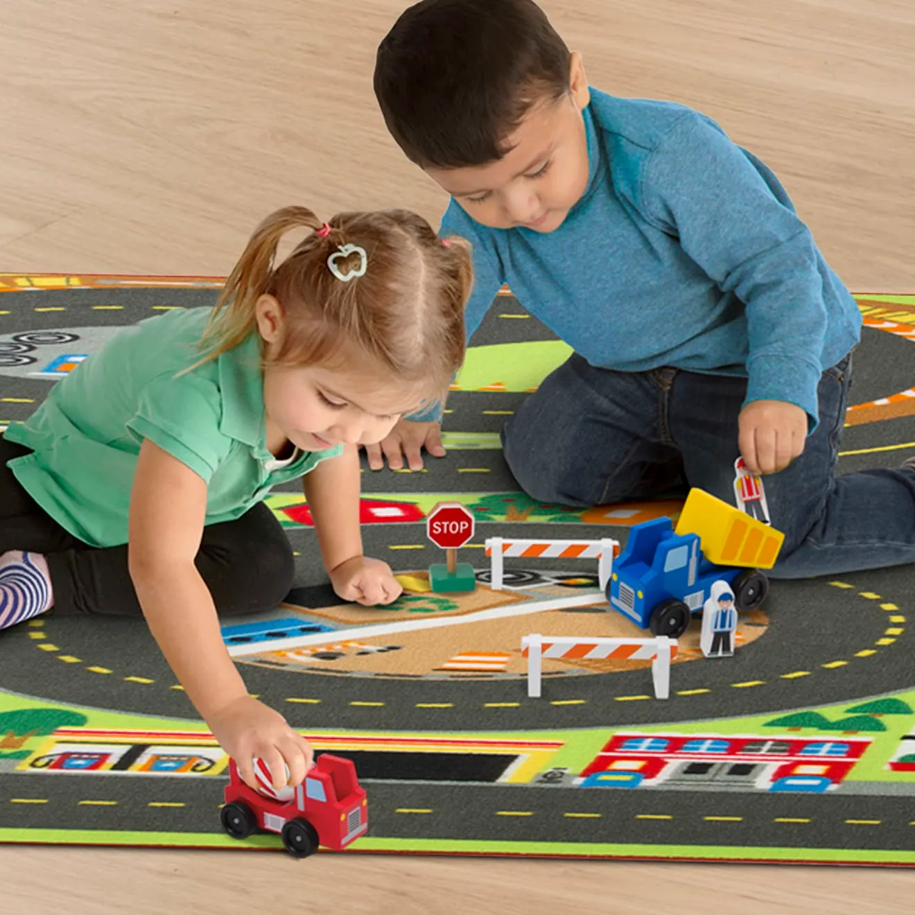 Melissa & Doug Jumbo Roadway Spielteppich Strasse XXL Schilder