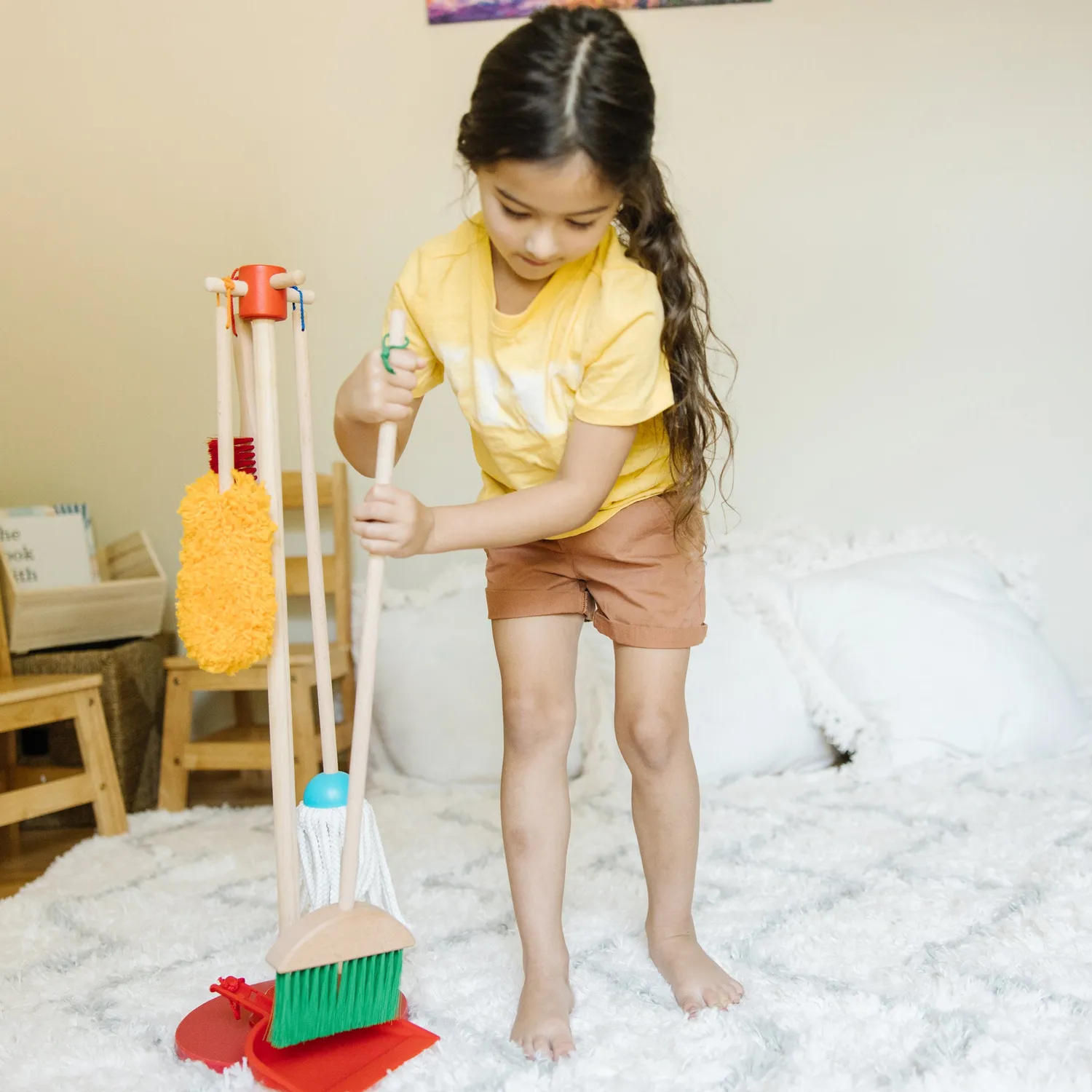 Melissa & Doug Dust Sweep Mop Kinder Kehrset 6-teilig