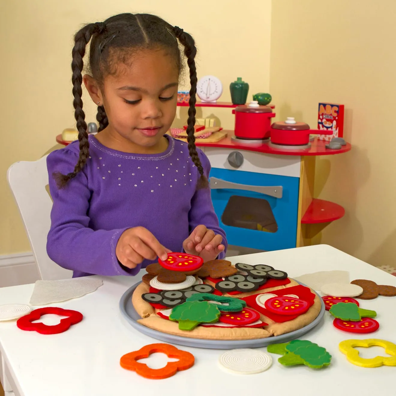Melissa & Doug Felt Play Food Pizza Set Spielessen 42-tlg Filz