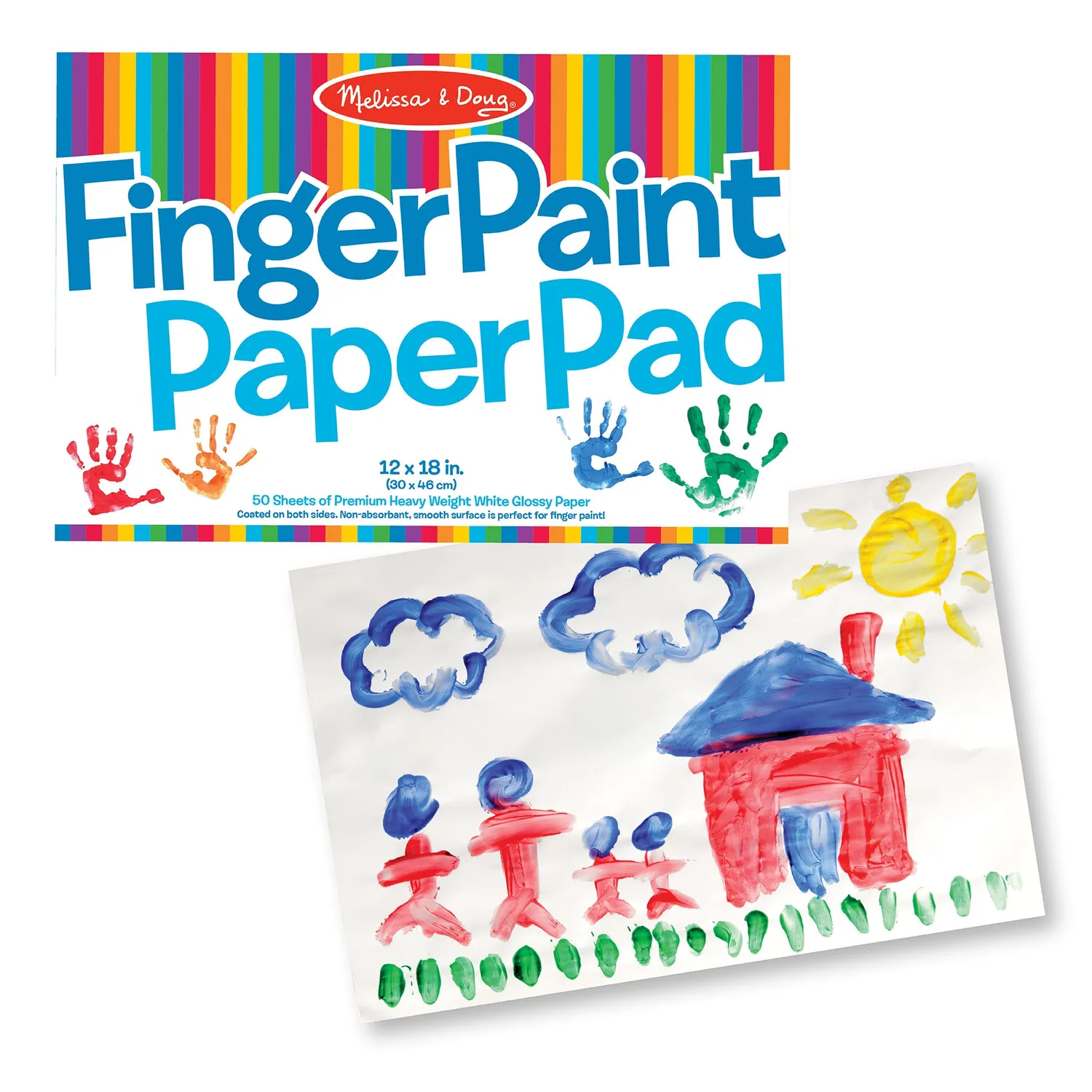 Melissa & Doug Fingerfarben Papierblock A3 Glanz 30x46cm