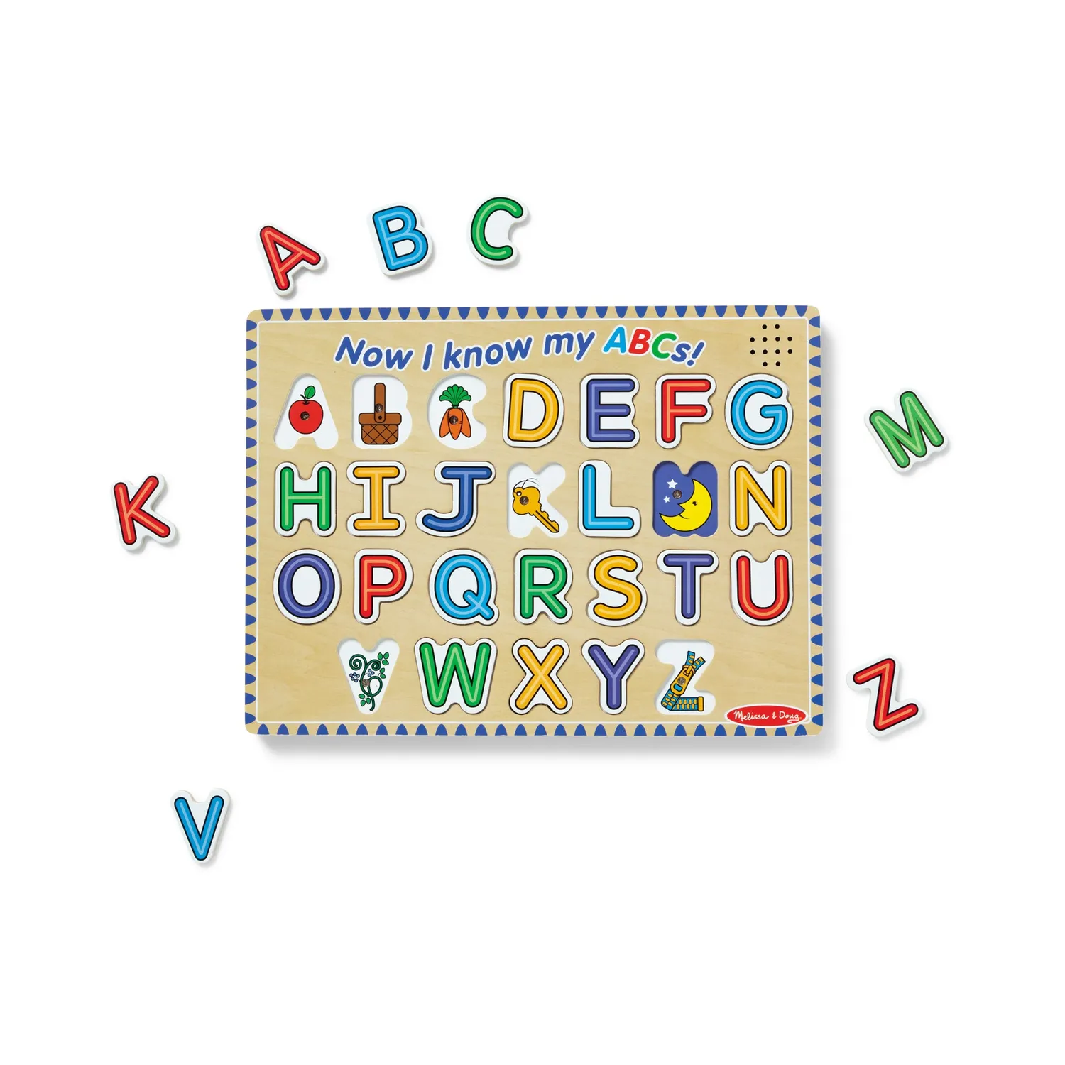 Melissa & Doug Alphabet Sound Puzzle Holzpuzzle 26 Teile mit Ton