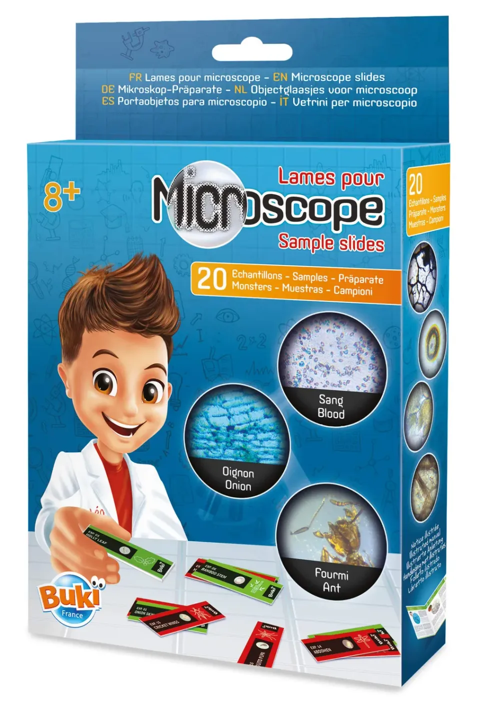Buki France MR001 Mikroskop-Präparate Set 20 Proben für Kinder