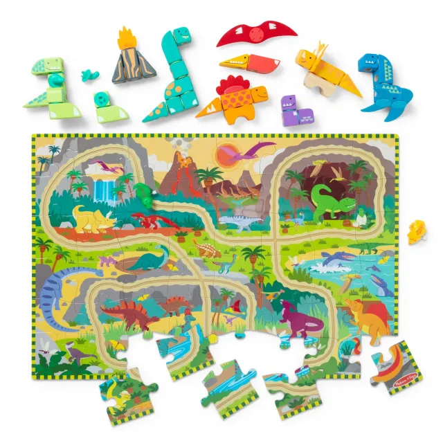 Melissa & Doug Dino Discovery Geschenkset Puzzle.Blocks 3-7J