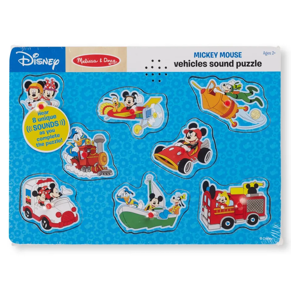 Melissa & Doug Mickey Soundpuzzle Fahrzeuge 8-teilig Holz