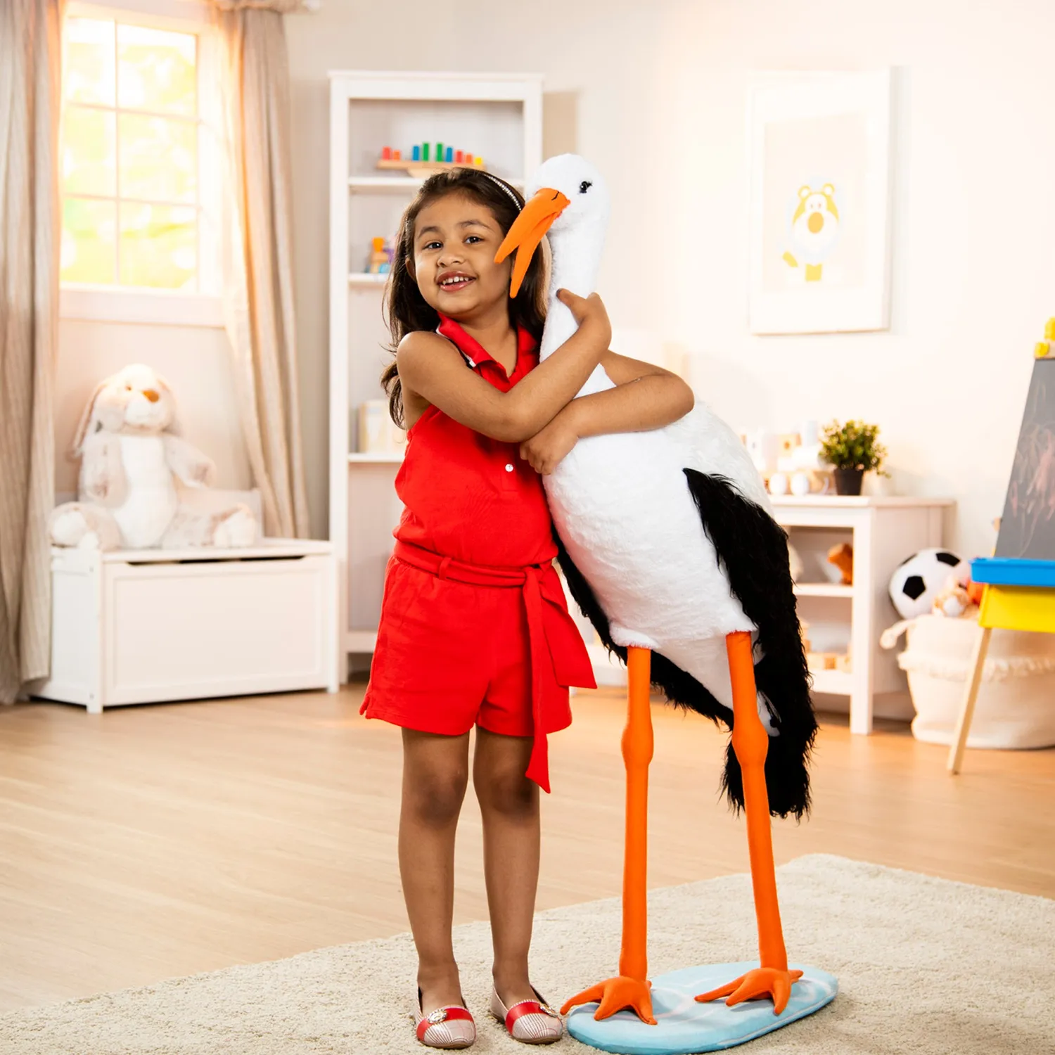 Melissa & Doug Storch Plüschtier stehend weiß 90 cm
