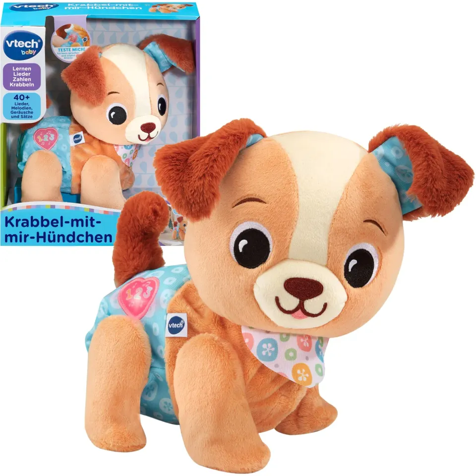 VTech Krabbel-mit-mir-Hündchen Baby Spielzeug 9-36 Monate