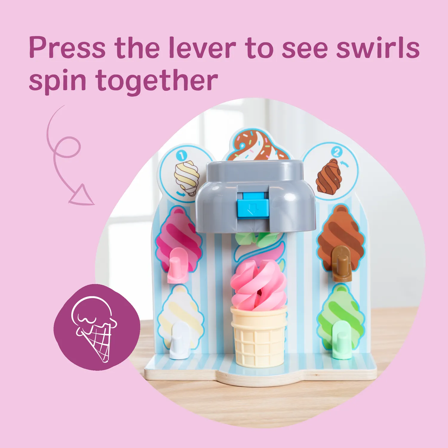 Melissa & Doug Swirl and Serve Eis Set Holz 7-teilig