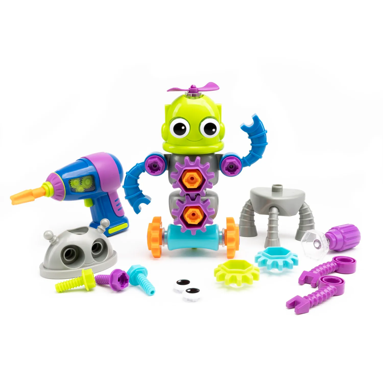 Learning Resources Design & Drill Roboter-Workshop Spielzeug mit Bohrer 70-teilig