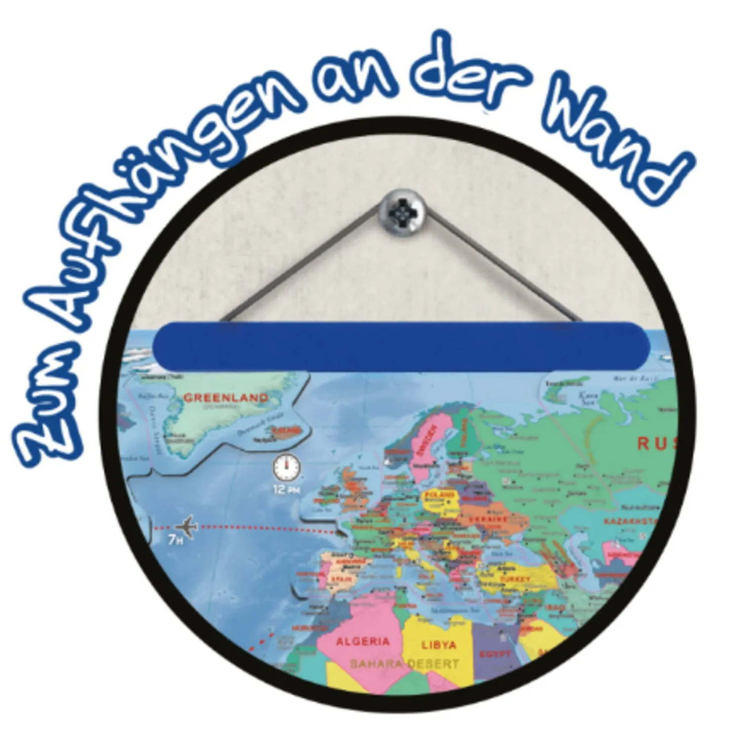 Buki 7346DE Magnetische Weltkarte Deutsche Version 70 cm