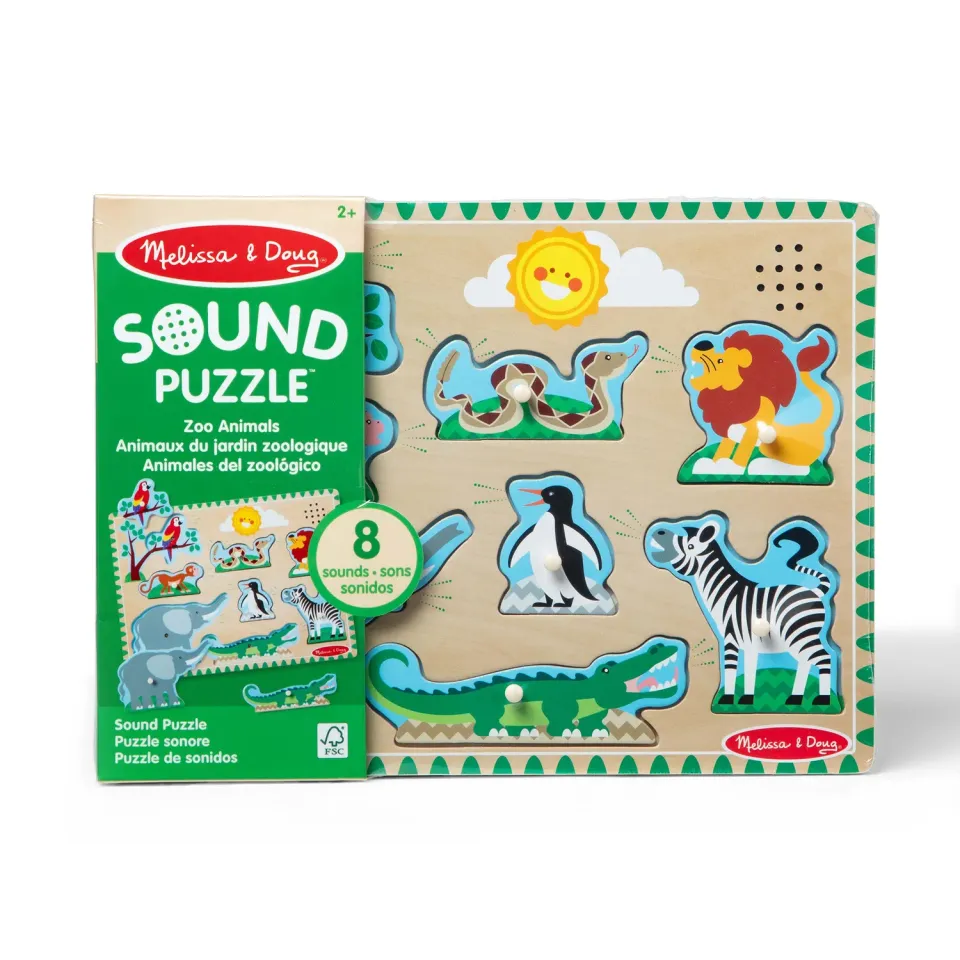 Melissa & Doug Zoo Soundpuzzle Tiere 8 Teile