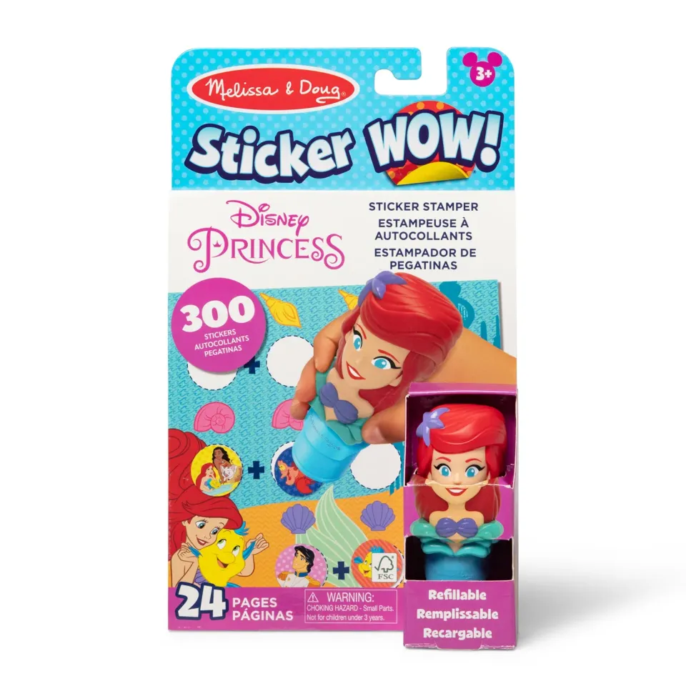 Melissa & Doug Sticker WOW Ariel Stickerbuch 24 Seiten Stempel