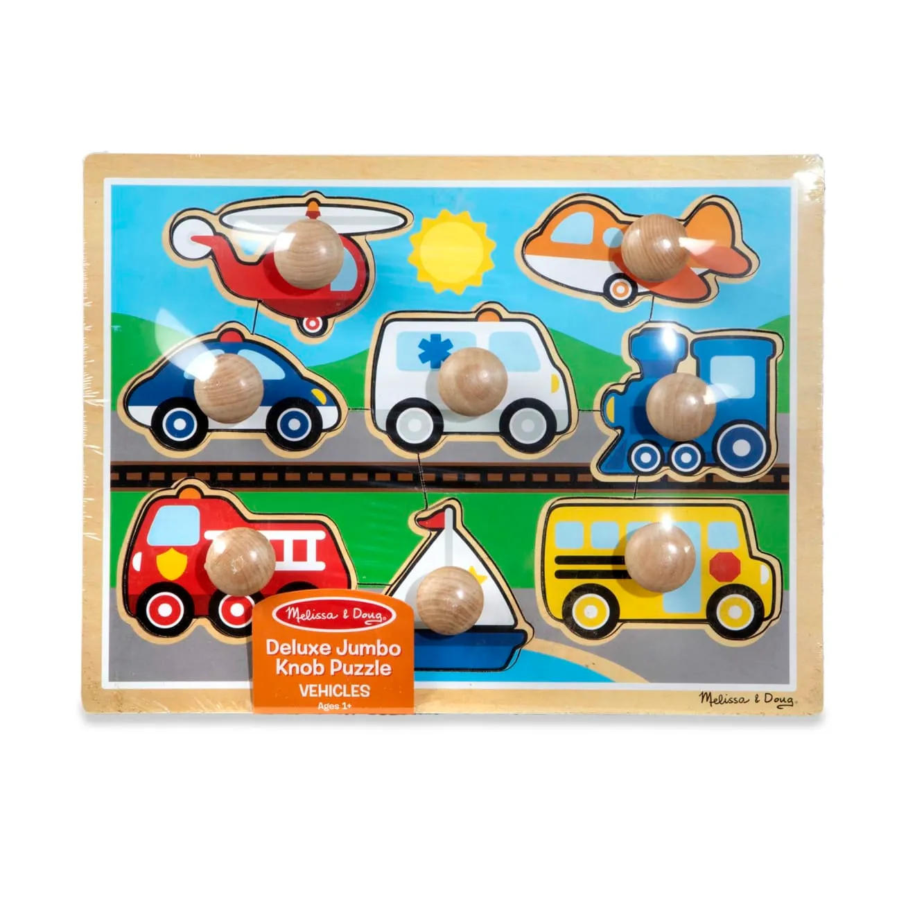 Melissa & Doug Vehicles Jumbo Knob Puzzle Holz 8-tlg