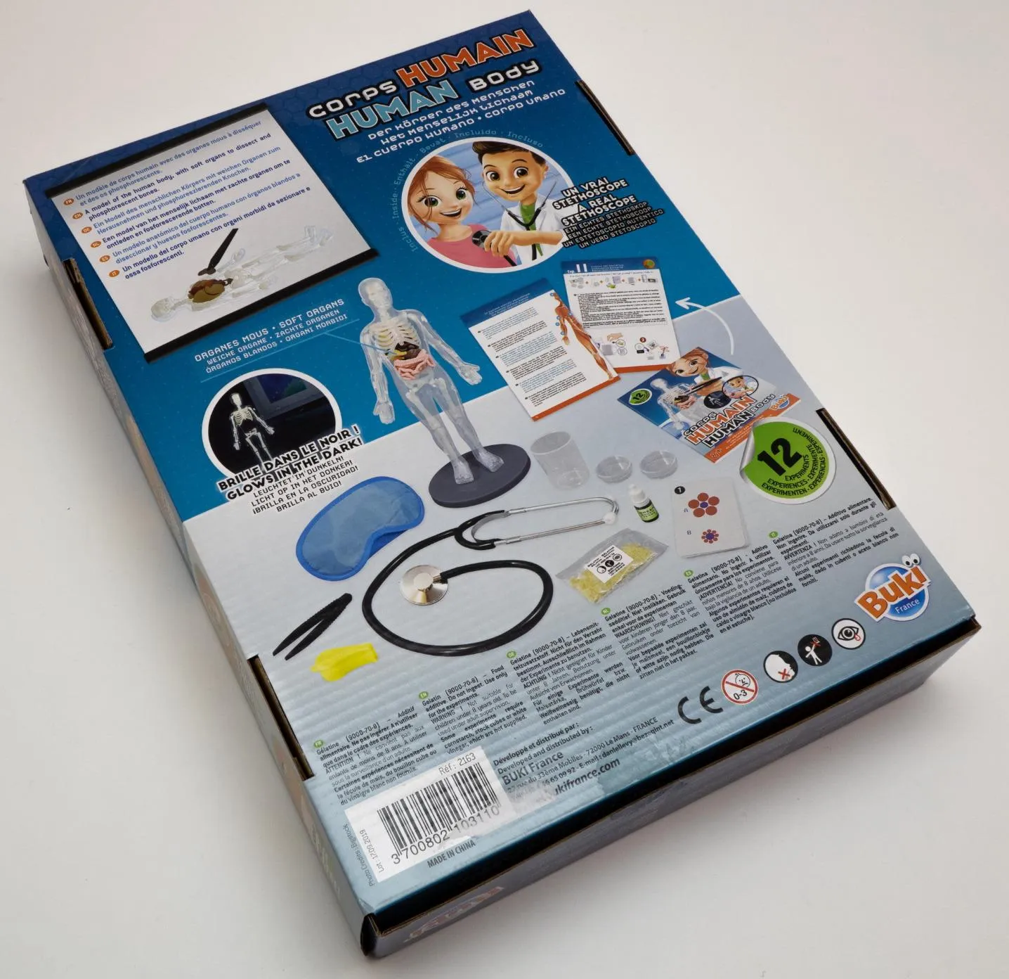 Buki 2163 Der menschliche Körper Anatomie-Set mit Stethoskop