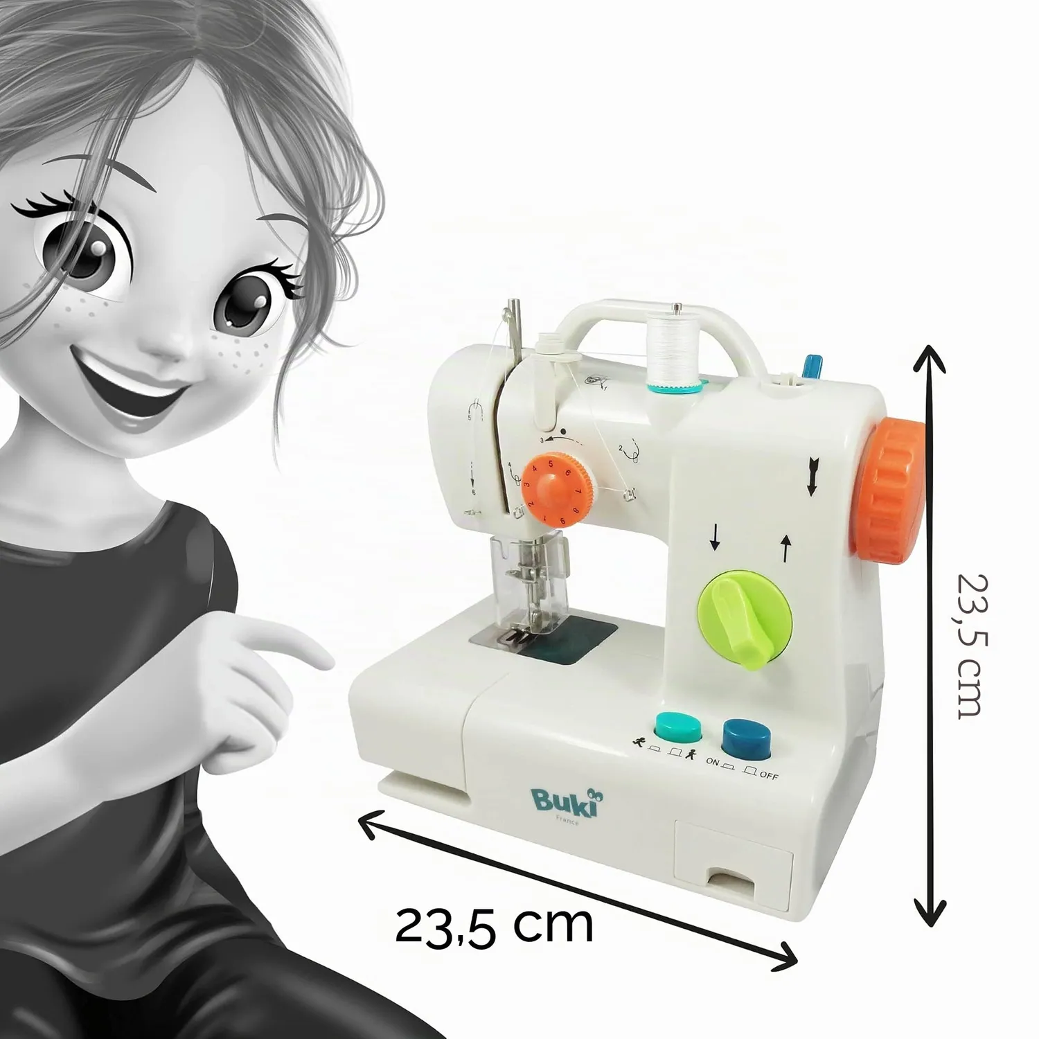 Buki Professional Studio Couture Nähmaschine für Kinder 4 Projekte