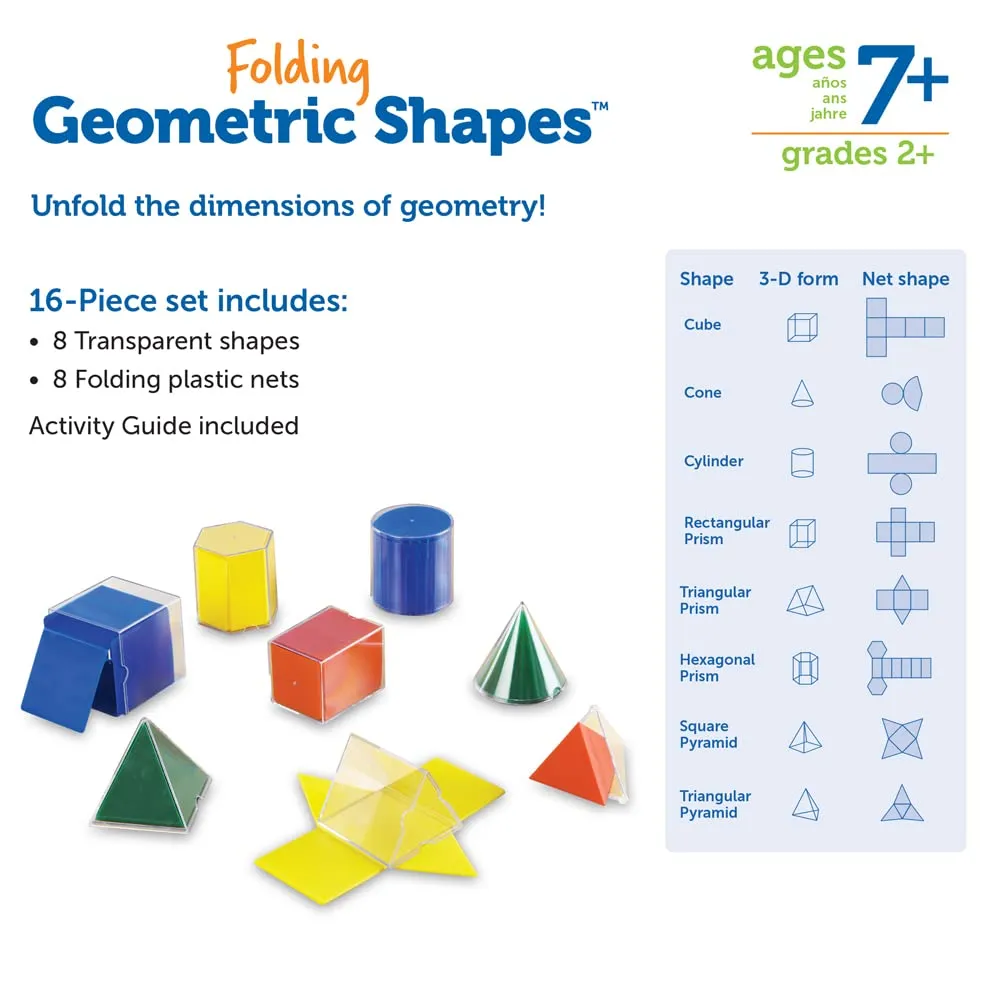 Learning Resources Faltformen Geometrie-Lernspiel 3D-Körper ab 7 Jahren