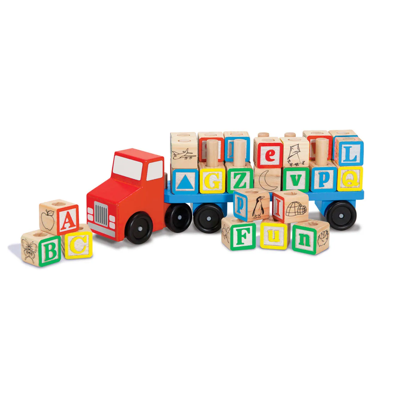 Melissa & Doug Alphabet Truck Holzbausteine 28-teilig Buchstaben