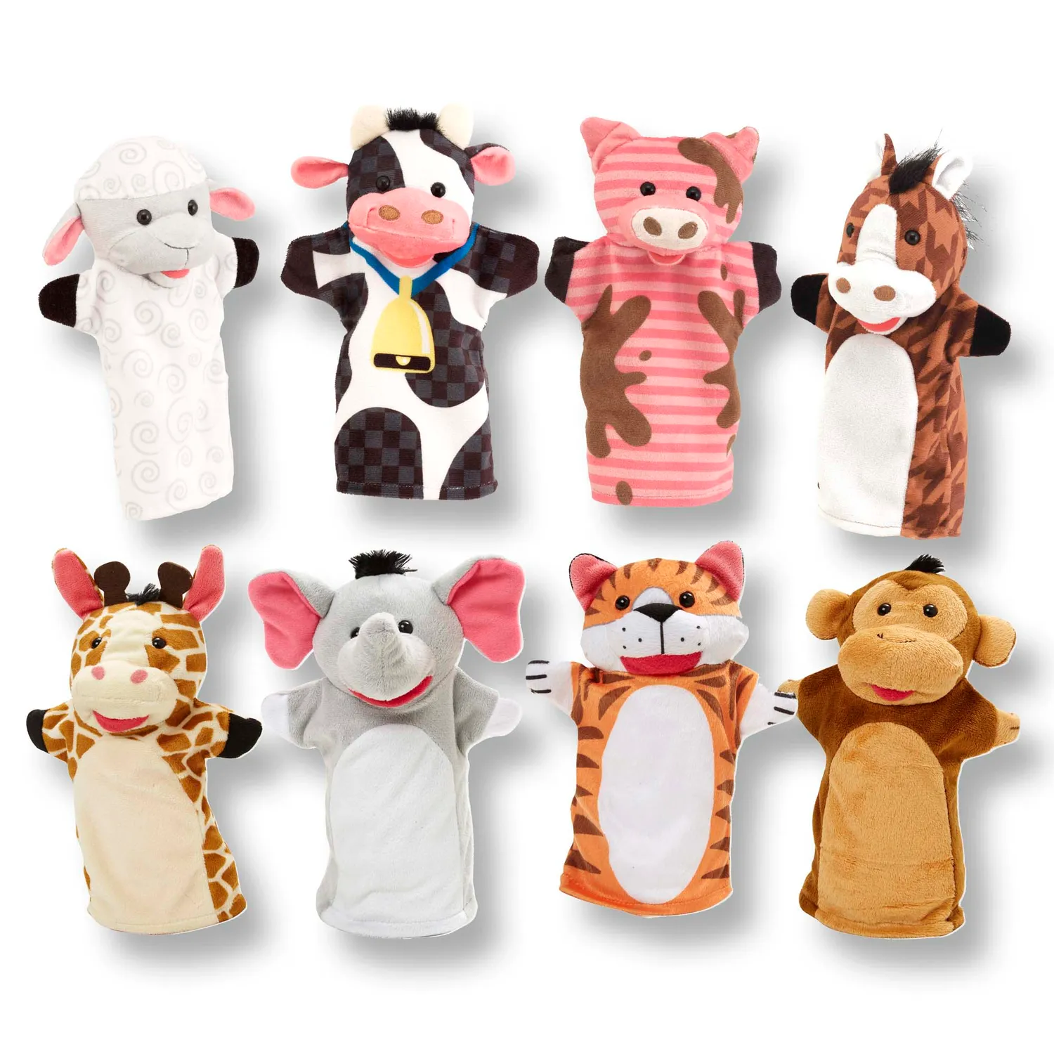 Melissa & Doug Farm Zoo Friends Handpuppen 8er Set Stoff