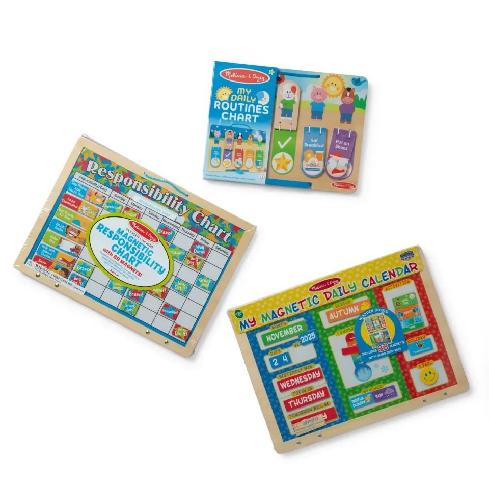 Melissa & Doug Daily Routine Responsibility Bundle Lernspiel 3-teilig
