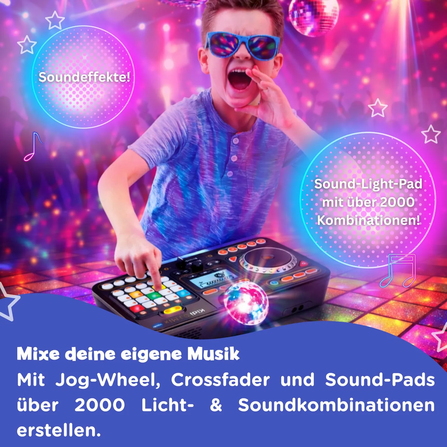 VTech Kidi DJ Mix Mischpult schwarz mit Bluetooth 6-12 Jahre