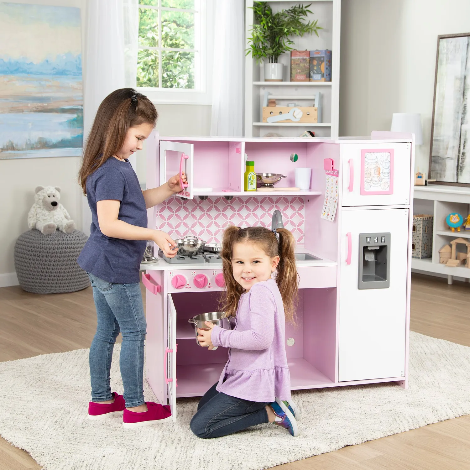 Melissa & Doug Chef's Kitchen Spielküche Holz rosa groß