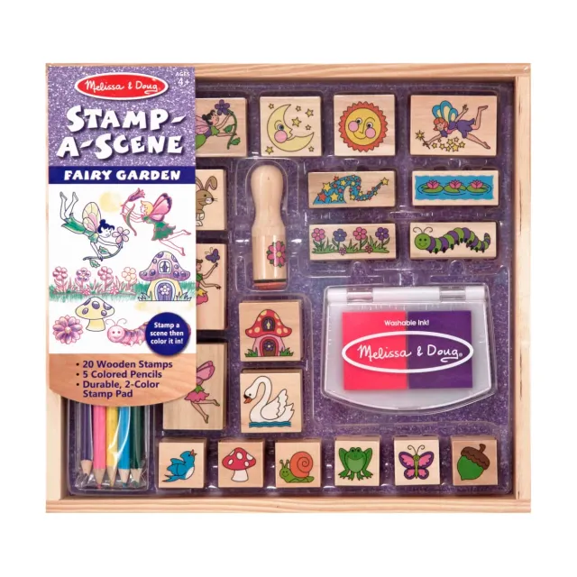 Melissa & Doug Stamp-a-Scene Stempelset Feengarten 20 Stempel