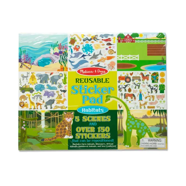 Melissa & Doug Habitats Stickerbuch wiederverwendbar 150 Sticker